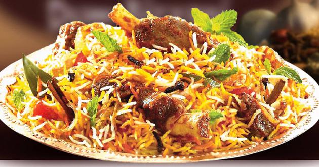Lamb tikka biryani with fragrant basmati rice